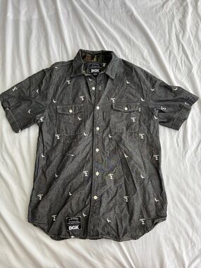 DGK Gray Short-Sleeve Button-Down Shirt